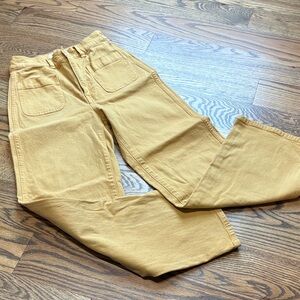 Madewell Mustard Front Patch Pocket Wide Leg Pants, 23